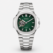 Seiko Mod Nautilus "Open Heart Green"