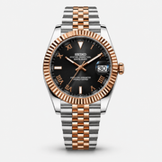 Seiko Mod Datejust "Two-Tone Gold Black Roman"